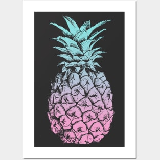 Black Pineapple Gradient Posters and Art